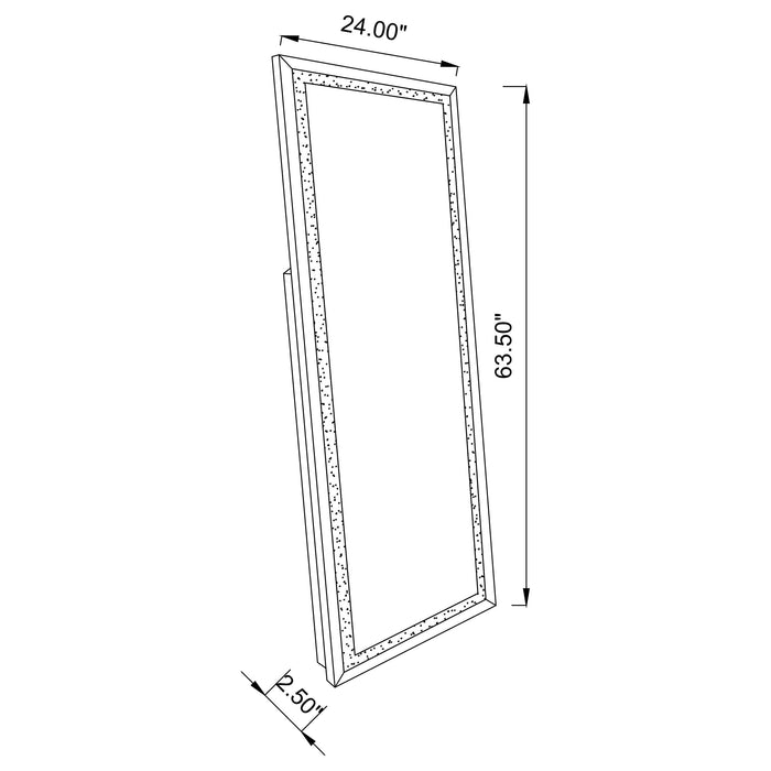 Seraphina 24 x 64 Inch Acrylic Framed Standing Mirror Silver - Walo Furniture 