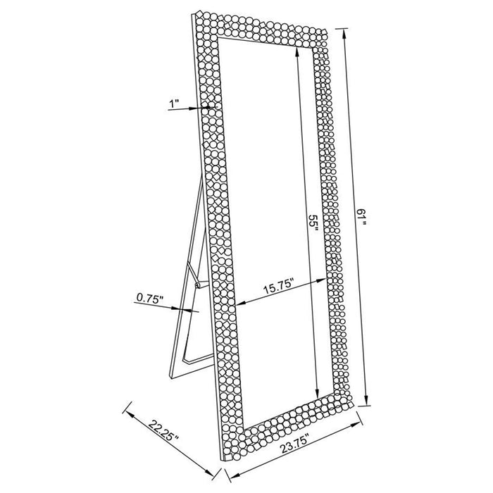 Mckay 24 x 63 Inch Acrylic Frame Standing Mirror Smokey Grey - Walo Furniture 