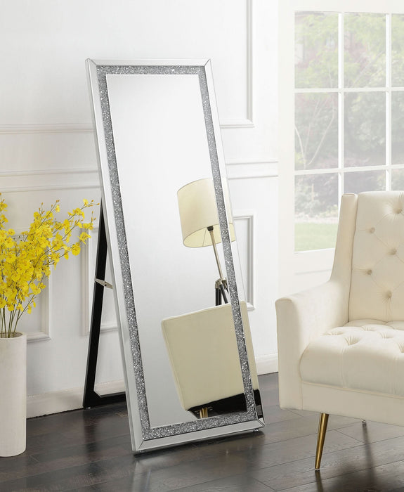 Seraphina 24 x 64 Inch Acrylic Framed Standing Mirror Silver - Walo Furniture 