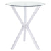 Denali Round 35-inch Glass Top Bistro Bar Table Chrome - Walo Furniture 