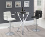 Denali Round 35-inch Glass Top Bistro Bar Table Chrome - Walo Furniture 