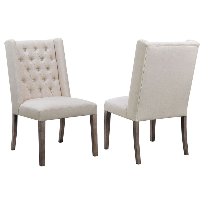 Bexley Fabric Upholstered Dining Side Chair Beige (Set of 2) - Walo Furniture 