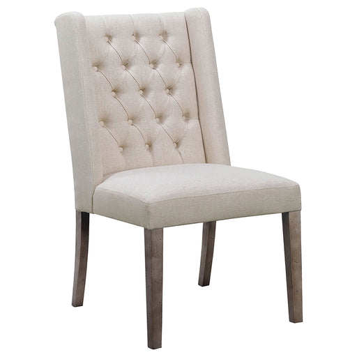 Bexley Fabric Upholstered Dining Side Chair Beige (Set of 2) - Walo Furniture 