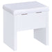 Harvey Vanity Set with Lift-Top Stool White - Walo Furniture 