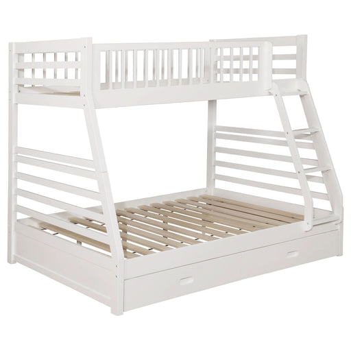 Ashton 2-drawer Wood Twin Over Full Bunk Bed White - Walo Furniture 