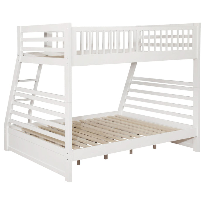 Ashton 2-drawer Wood Twin Over Full Bunk Bed White - Walo Furniture 