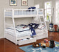 Ashton 2-drawer Wood Twin Over Full Bunk Bed White - Walo Furniture 