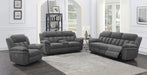 Bahrain Upholstered Power Glider Recliner Charcoal - Walo Furniture 