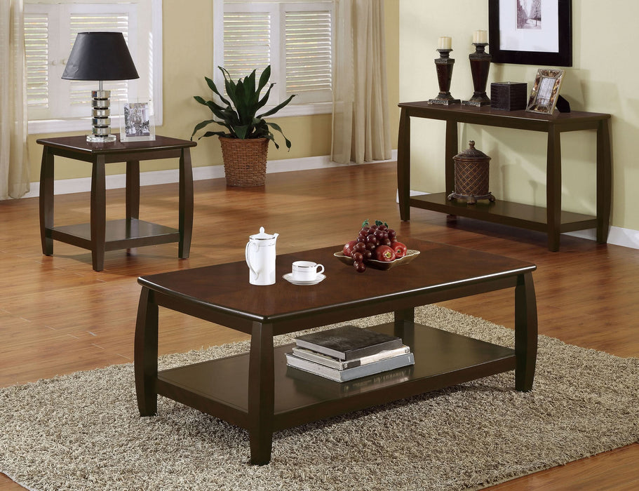 Dixon Wood Entryway Console Table with Shelf Cappuccino - Walo Furniture 