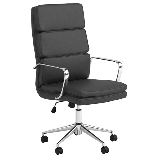 Ximena Upholstered Adjustable High Back Office Chair Black - Walo Furniture 