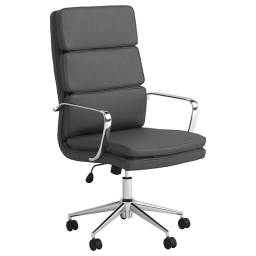 Ximena Upholstered Adjustable High Back Office Chair Grey - Walo Furniture 