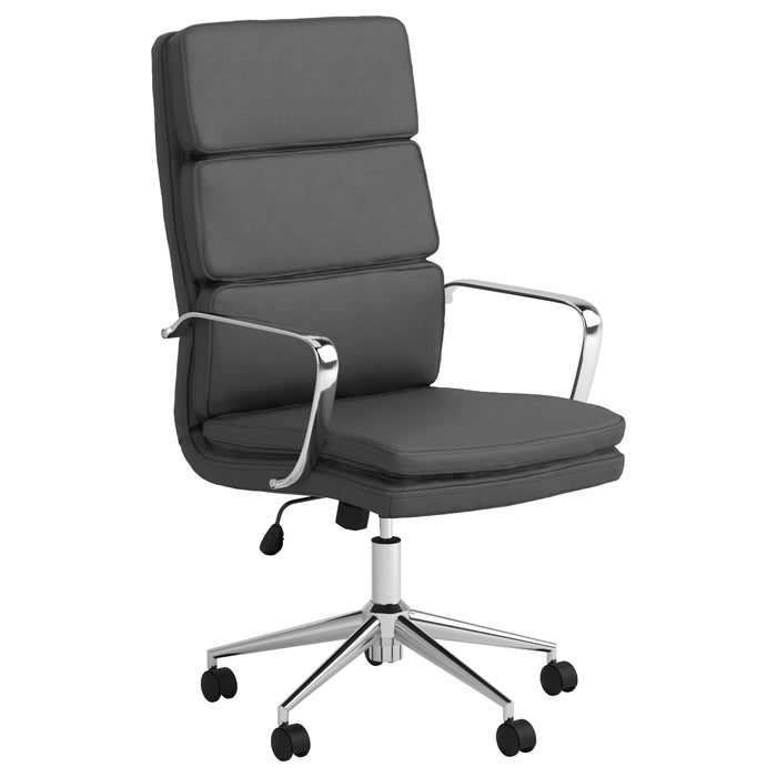 Ximena Upholstered Adjustable High Back Office Chair Grey - Walo Furniture 