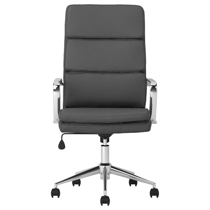 Ximena Upholstered Adjustable High Back Office Chair Grey - Walo Furniture 