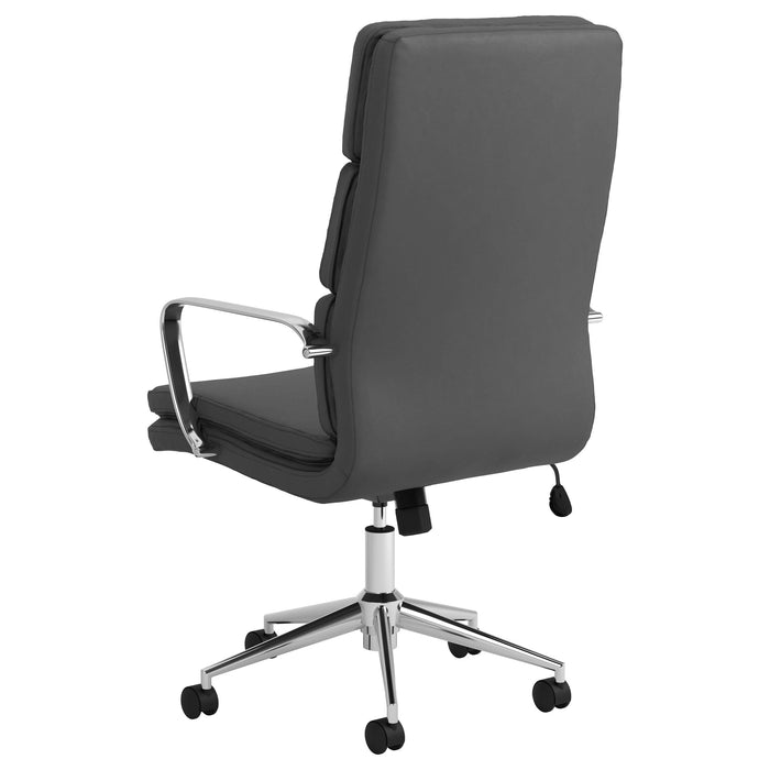 Ximena Upholstered Adjustable High Back Office Chair Grey - Walo Furniture 