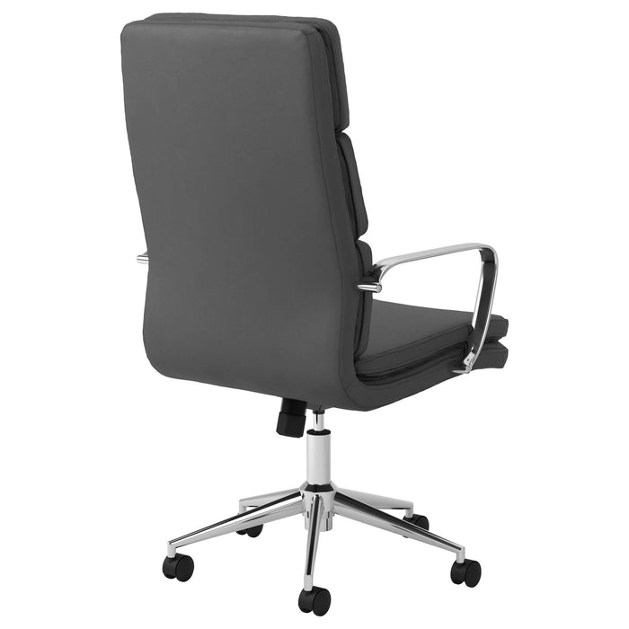 Ximena Upholstered Adjustable High Back Office Chair Grey - Walo Furniture 