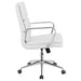 Ximena Upholstered Adjustable Mid Back Office Chair White - Walo Furniture 