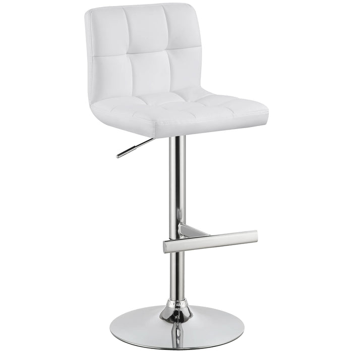 Lenny Upholstered Adjustable Bar Stool White (Set of 2) - Walo Furniture 