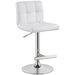 Lenny Upholstered Adjustable Bar Stool White (Set of 2) - Walo Furniture 