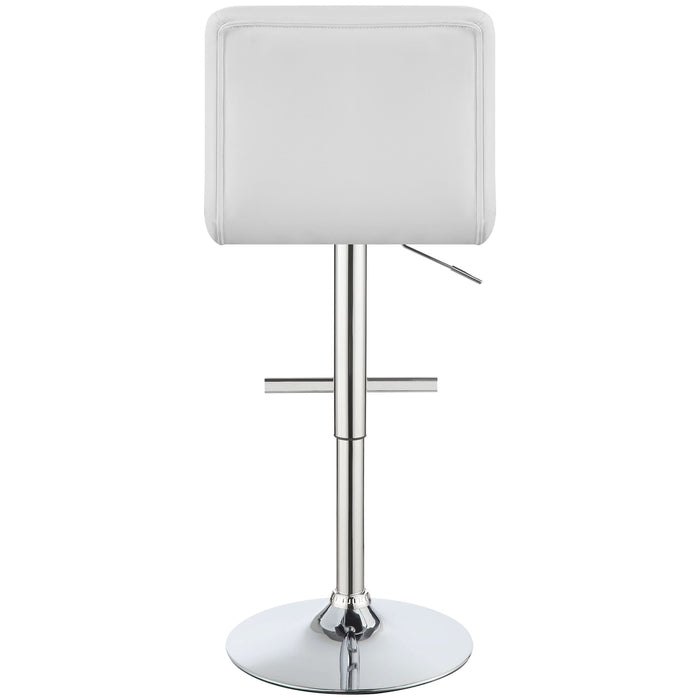 Lenny Upholstered Adjustable Bar Stool White (Set of 2) - Walo Furniture 