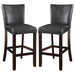 Alberton Leatherette Upholstered Bar Chair Black (Set of 2) - Walo Furniture 