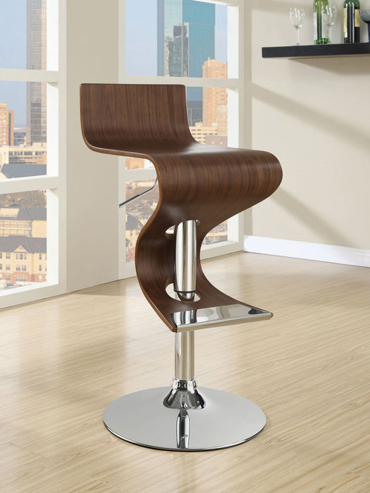 Covina Adjustable Bar Stool Walnut and Chrome - Walo Furniture 