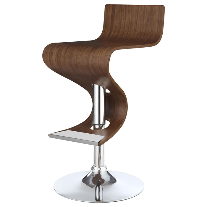 Covina Adjustable Bar Stool Walnut and Chrome - Walo Furniture 