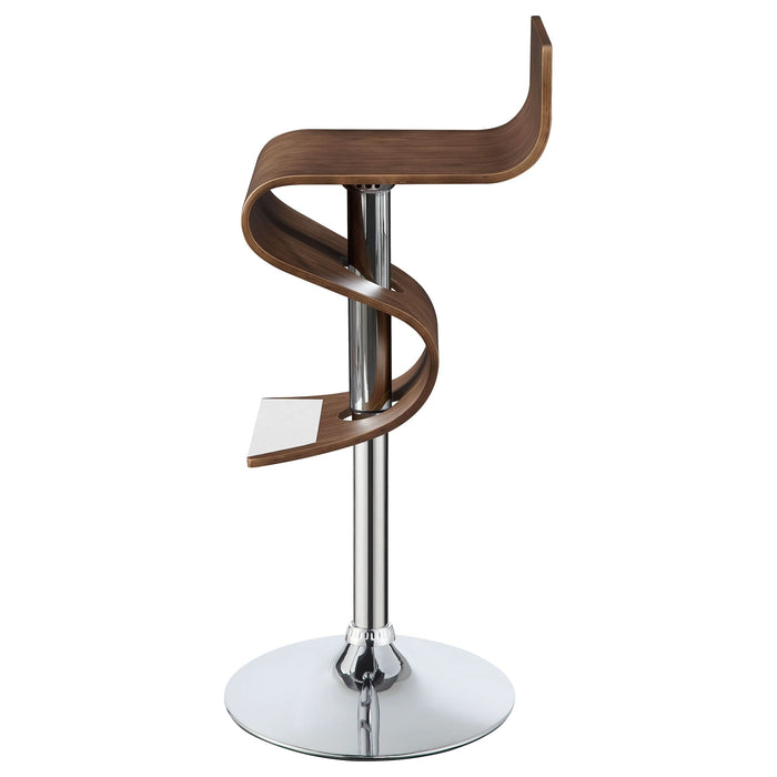 Covina Adjustable Bar Stool Walnut and Chrome - Walo Furniture 