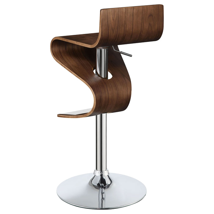 Covina Adjustable Bar Stool Walnut and Chrome - Walo Furniture 