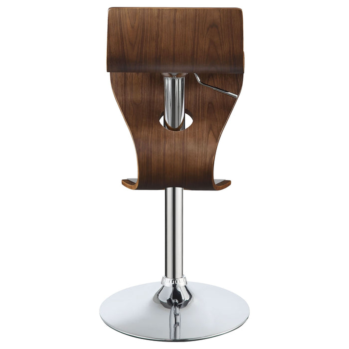 Covina Adjustable Bar Stool Walnut and Chrome - Walo Furniture 