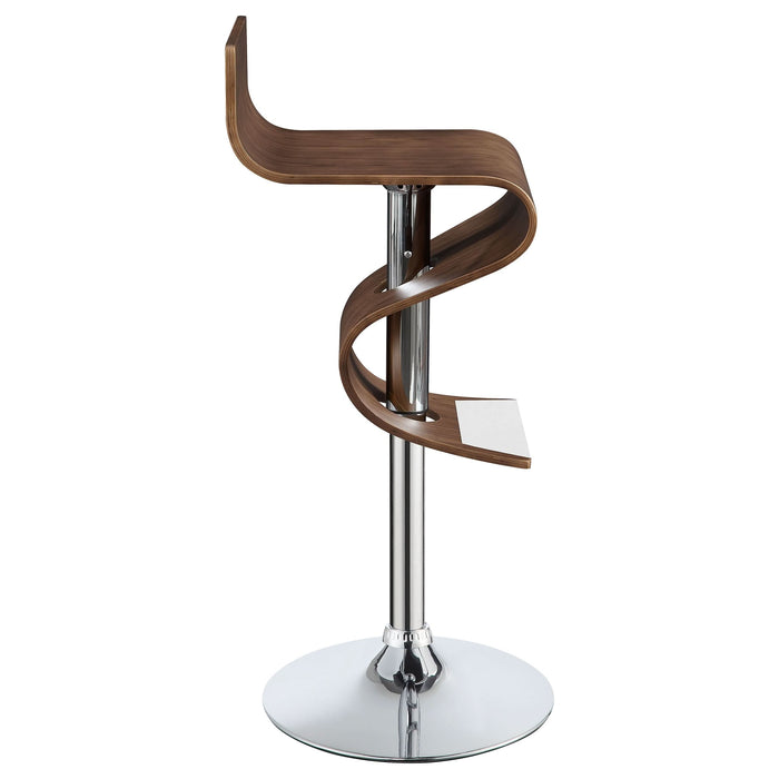 Covina Adjustable Bar Stool Walnut and Chrome - Walo Furniture 