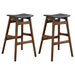 Finnick Cushioned Backless Bar Stool Walnut (Set of 2) - Walo Furniture 