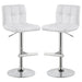 Lenny Upholstered Adjustable Bar Stool White (Set of 2) - Walo Furniture 