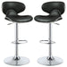 Edenton Upholstered Adjustable Bar Stool Black (Set of 2) - Walo Furniture 