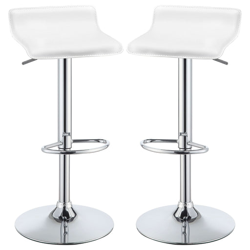 Bidwell Upholstered Adjustable Bar Stool White (Set of 2) - Walo Furniture 