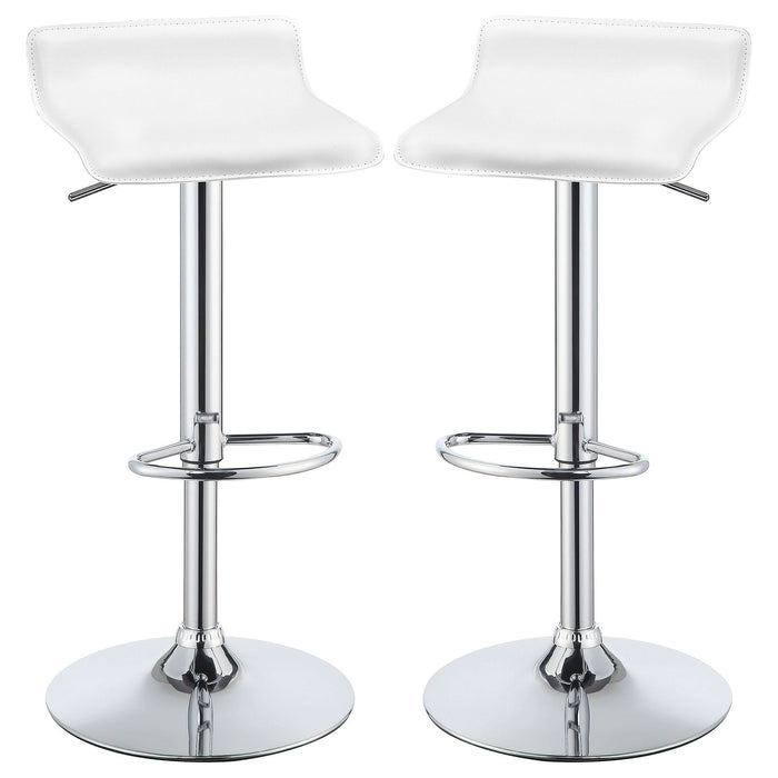 Bidwell Upholstered Adjustable Bar Stool White (Set of 2) - Walo Furniture 