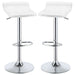 Bidwell Upholstered Adjustable Bar Stool White (Set of 2) - Walo Furniture 