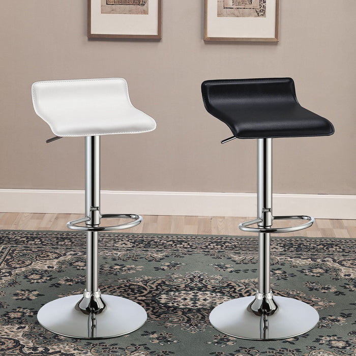 Bidwell Upholstered Adjustable Bar Stool Black (Set of 2) - Walo Furniture 