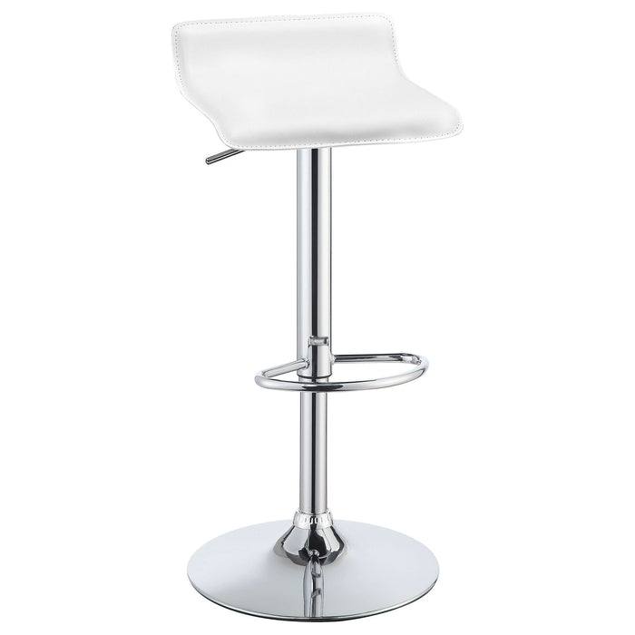 Bidwell Upholstered Adjustable Bar Stool White (Set of 2) - Walo Furniture 