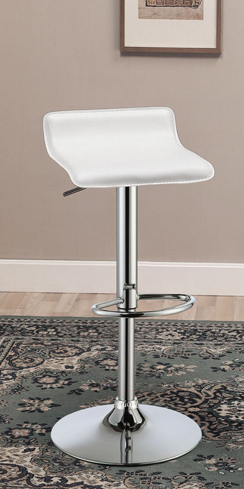 Bidwell Upholstered Adjustable Bar Stool White (Set of 2) - Walo Furniture 