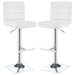 Bianca Upholstered Adjustable Bar Stool White (Set of 2) - Walo Furniture 