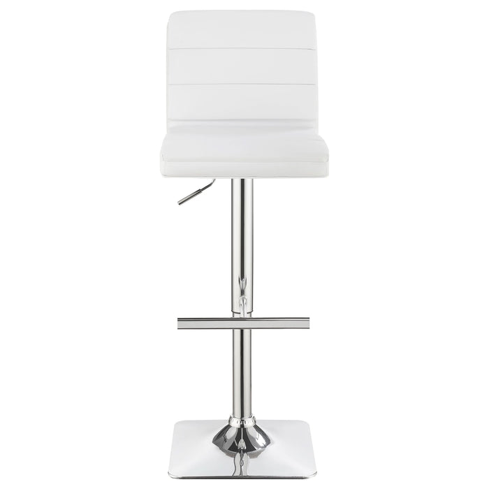 Bianca Upholstered Adjustable Bar Stool White (Set of 2) - Walo Furniture 