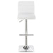 Bianca Upholstered Adjustable Bar Stool White (Set of 2) - Walo Furniture 