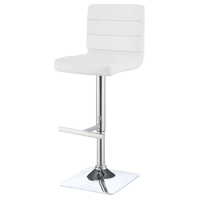 Bianca Upholstered Adjustable Bar Stool White (Set of 2) - Walo Furniture 