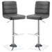 Bianca Upholstered Adjustable Bar Stool Grey (Set of 2) - Walo Furniture 