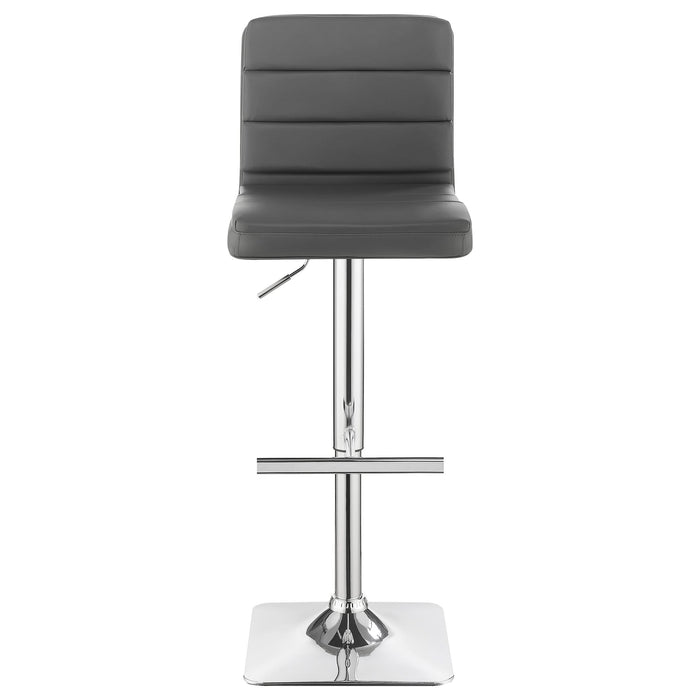 Bianca Upholstered Adjustable Bar Stool Grey (Set of 2) - Walo Furniture 