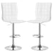 Ashbury Upholstered Adjustable Bar Stool White (Set of 2) - Walo Furniture 