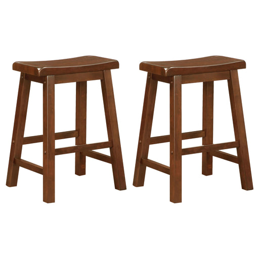 Durant Wood Backless Counter Stool Chestnut (Set of 2) - Walo Furniture 