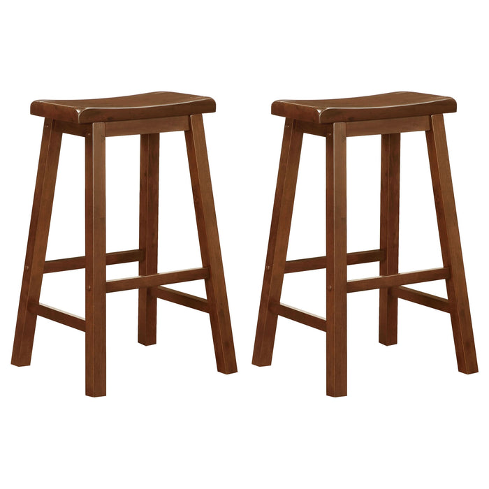 Durant Wood Backless Bar Stool Chestnut (Set of 2) - Walo Furniture 