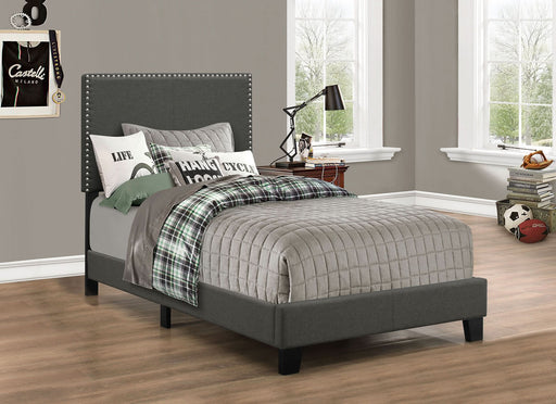 Boyd Upholstered Twin Panel Bed Charcoal - Walo Furniture 