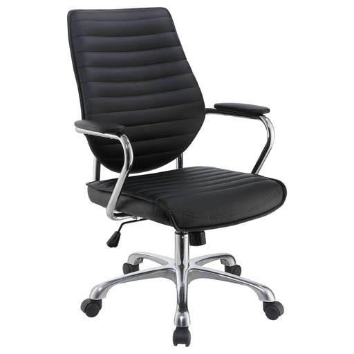 Chase Upholstered Adjustable Home Office Desk Chair Black - Walo Furniture 